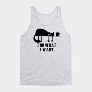 I Do What I Want Funny Black Cat Needs Coffee T-Shirt Tank Top